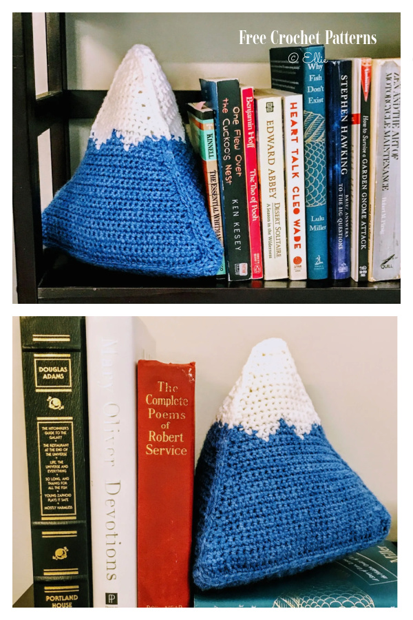 Snowcapped Mountain Bookend FREE Crochet Pattern