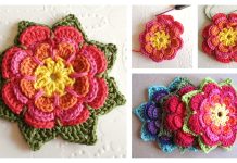 Pointy 3D Layered Flower Free Crochet Pattern Pointy 3D Layered Flower Free Crochet Pattern